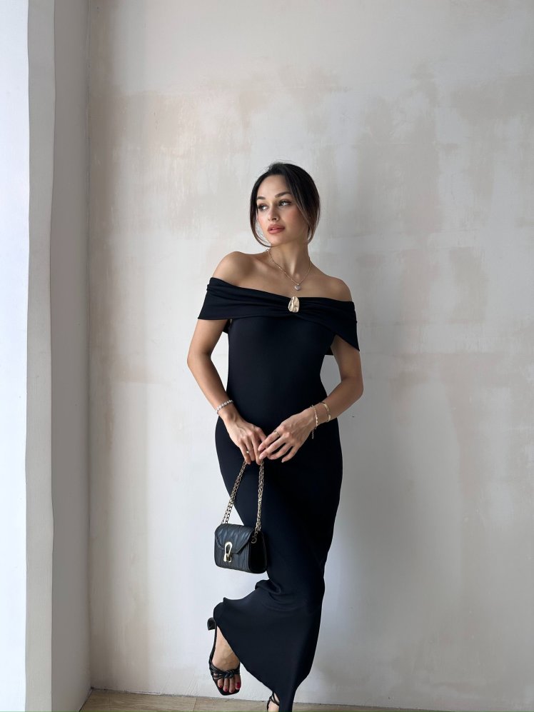 JASMİNE Midi Elbise 8160 - Siyah - Mooi Butik