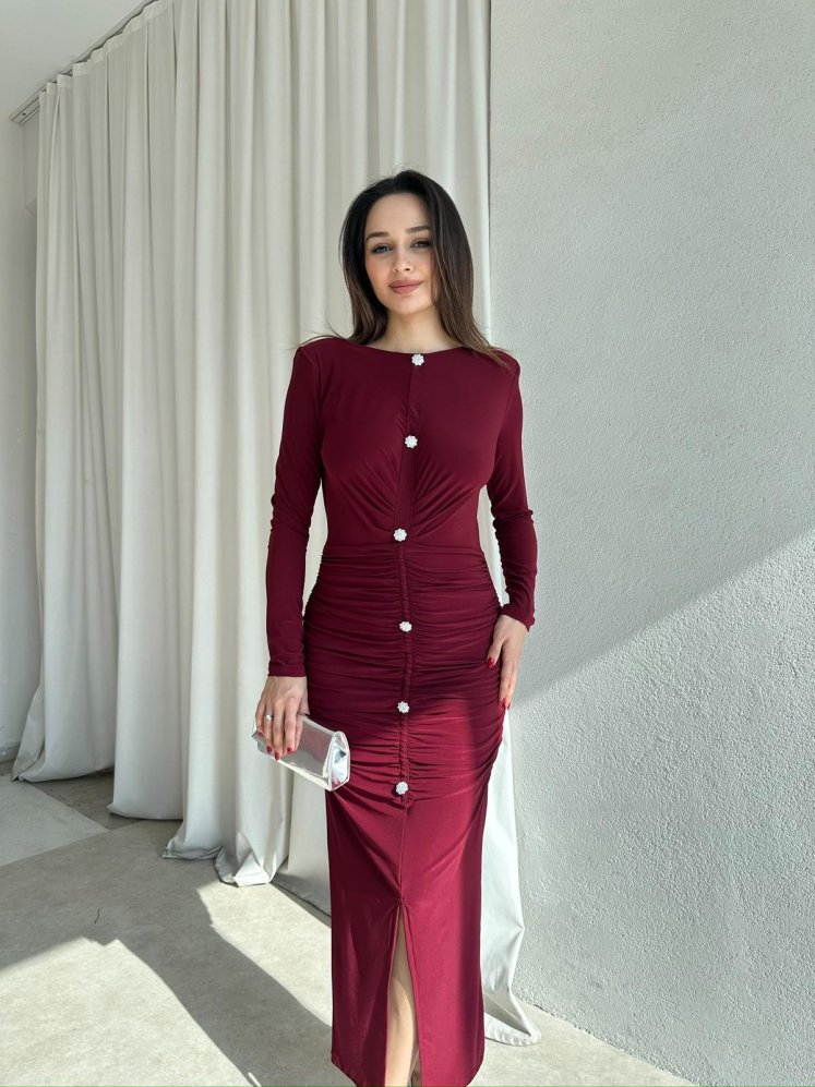 JAYDEN Elbise 8308 - Bordo - Mooi Butik