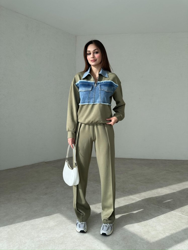 Jean Garnili CULPO Takım 3015 - Haki - Mooi Butik