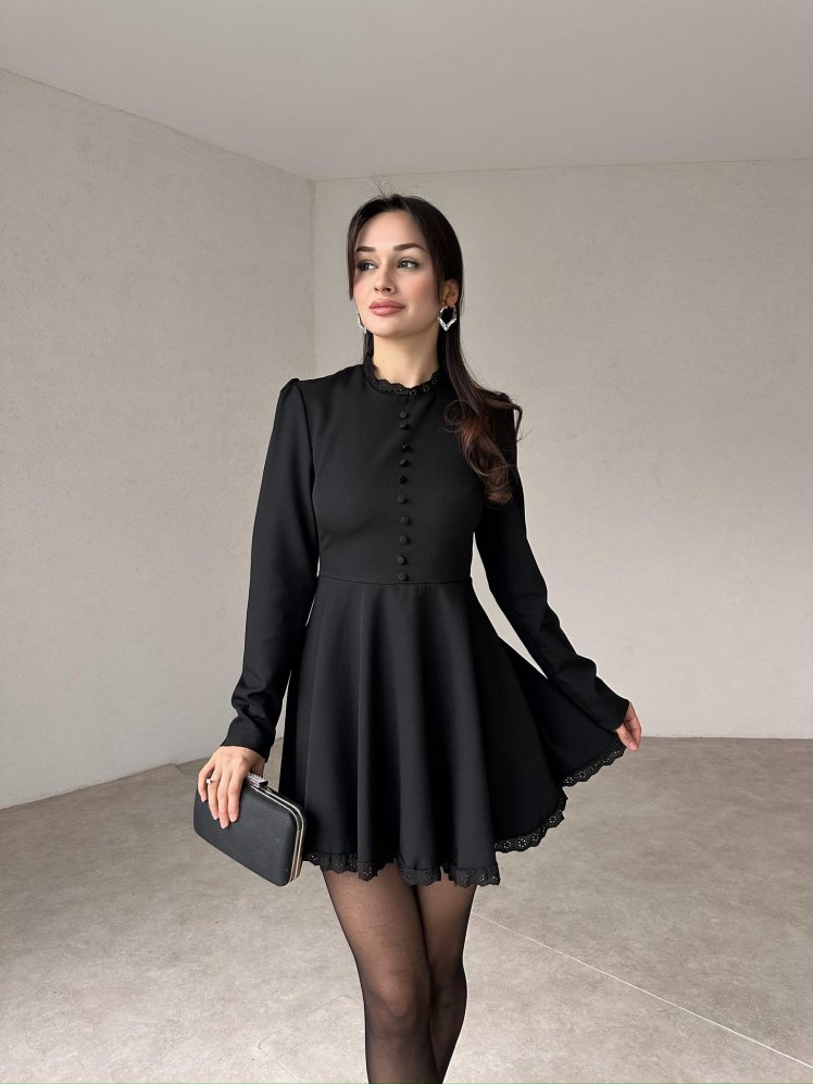 JENKİN Mini Elbise 0541 - Siyah - Mooi Butik