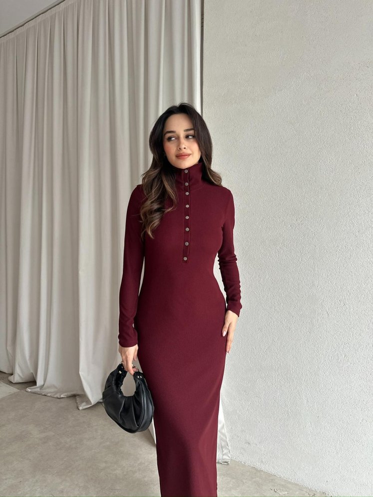 JERF Midi Elbise 8782 - Bordo - Mooi Butik