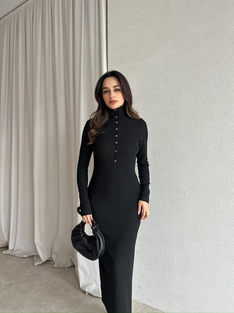  JERF Midi Elbise 8782 - Siyah - Mooi Butik