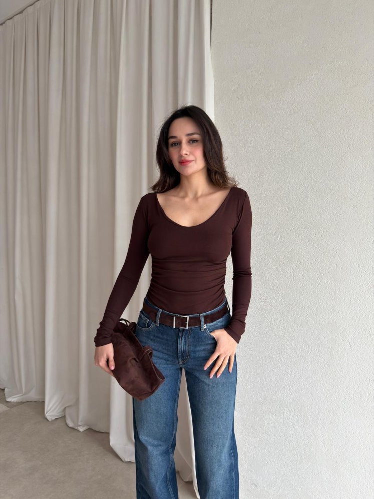 JESSİE Bodysuit 8861 - Acı Kahve - Mooi Butik