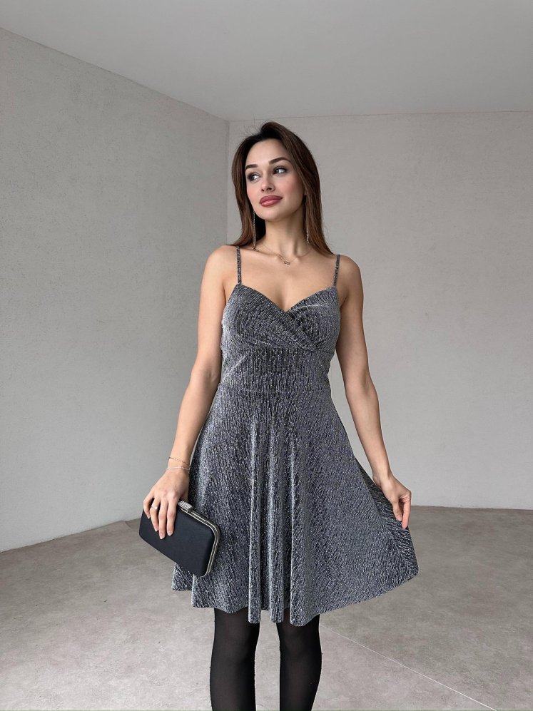 JİNDY Mini Elbise 7939 - Gri - Mooi Butik