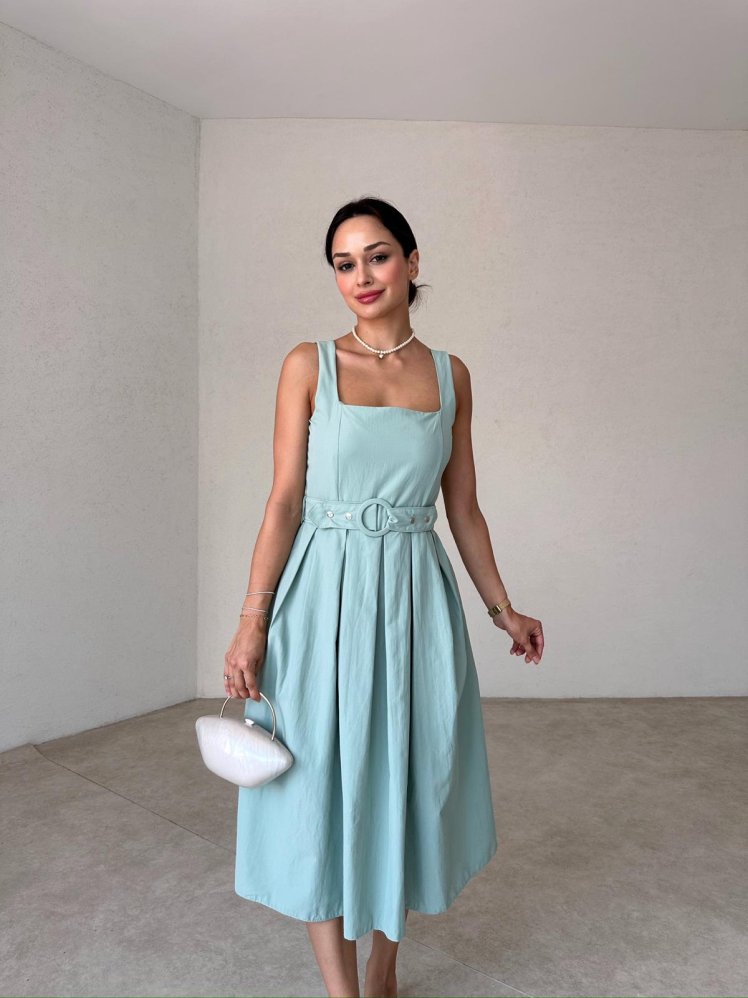 JODEN Midi Elbise 8758 - Mint - Mooi Butik