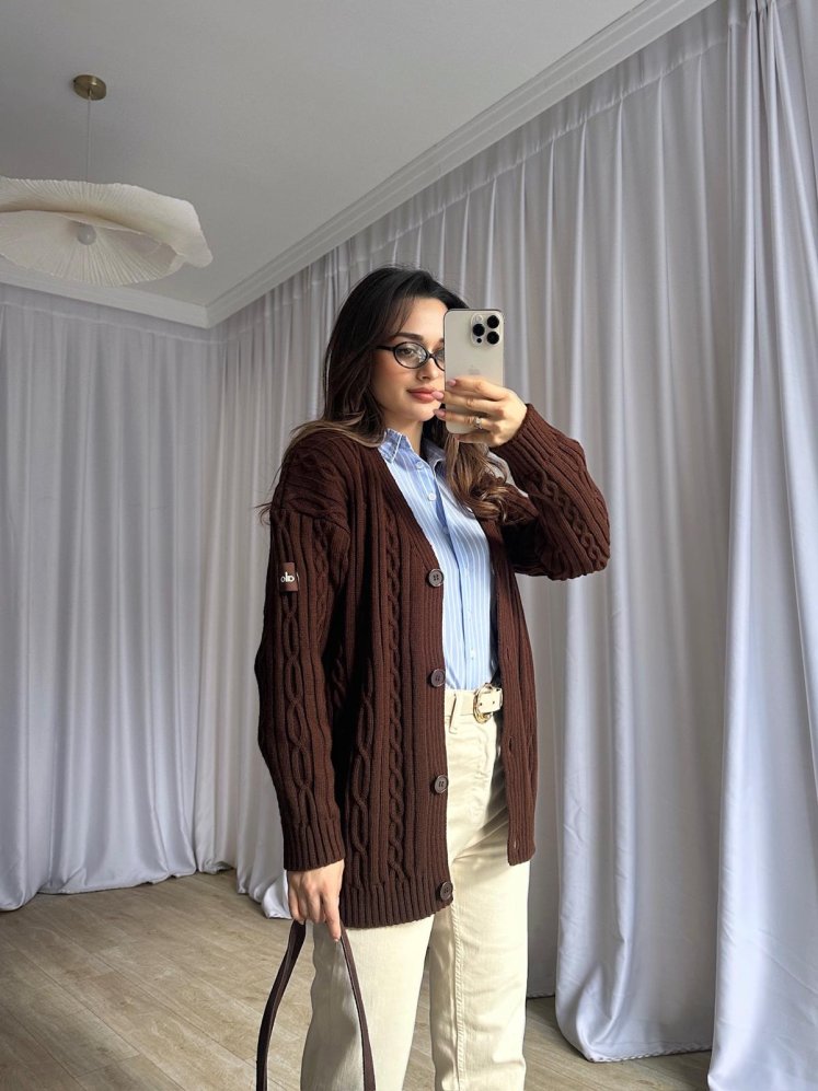 JOHN Triko Hırka 8247 - Acı Kahve - Mooi Butik