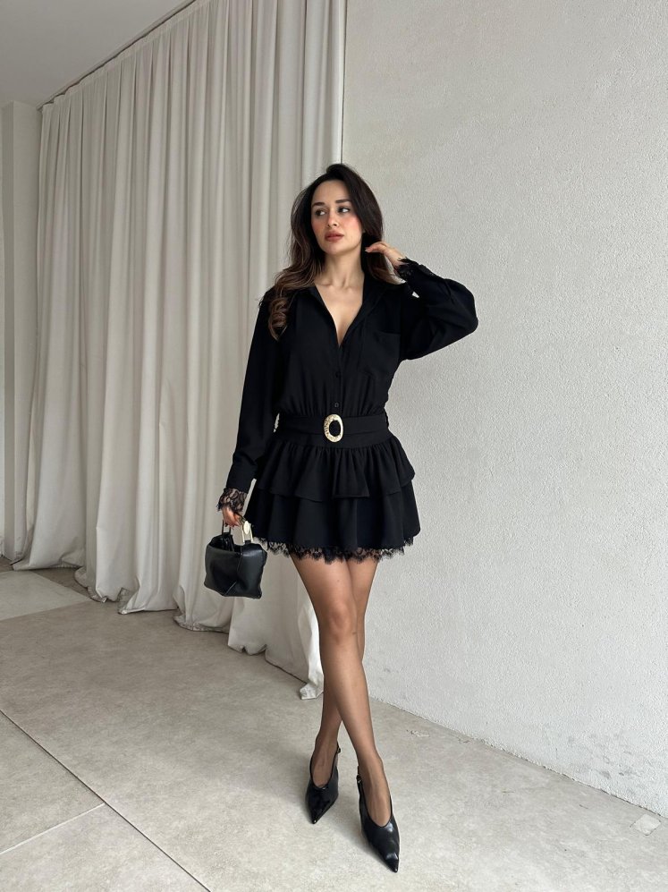 JOLLY Elbise 8839 - Siyah - Mooi Butik