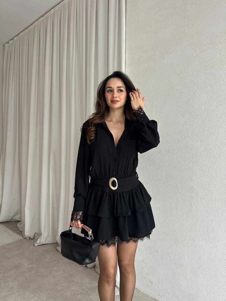 JOLLY Elbise 8839 - Siyah - Mooi Butik