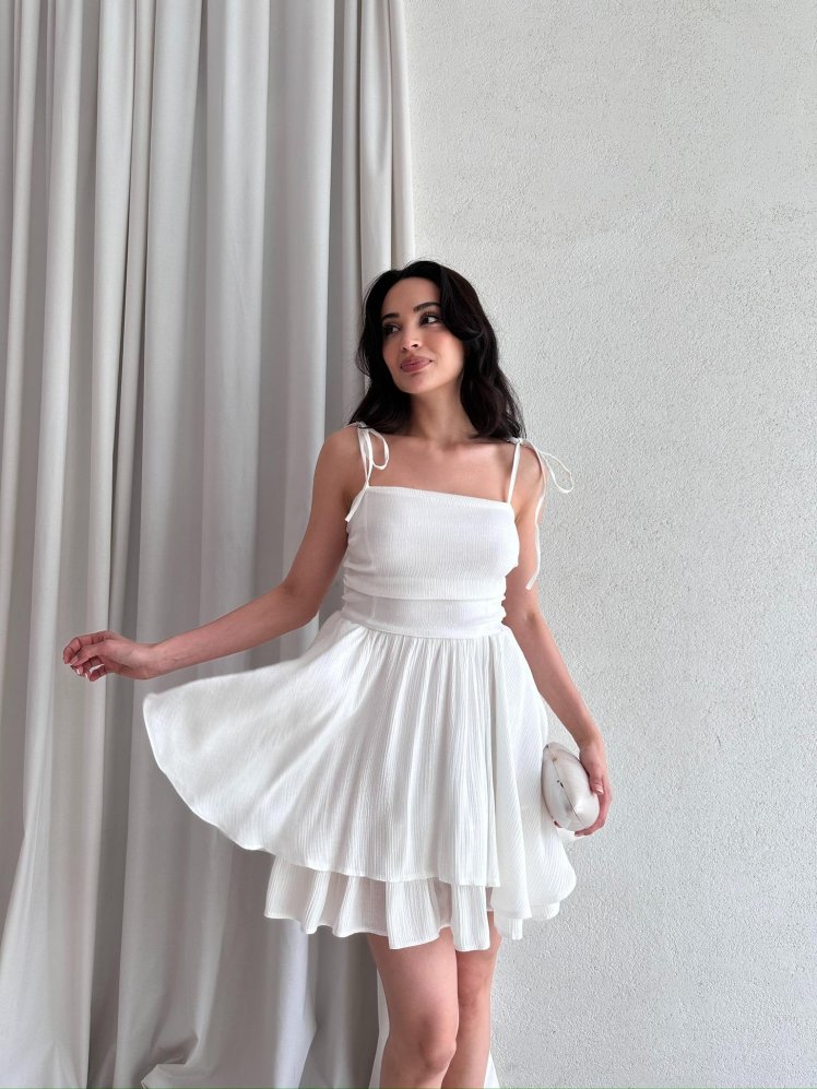 JONATHAN Mini Elbise 4834 - Beyaz - Mooi Butik