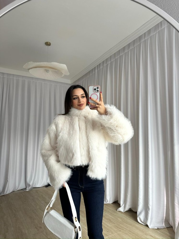 JOSEF Atkılı Kürk 8319 - Beyaz - Mooi Butik