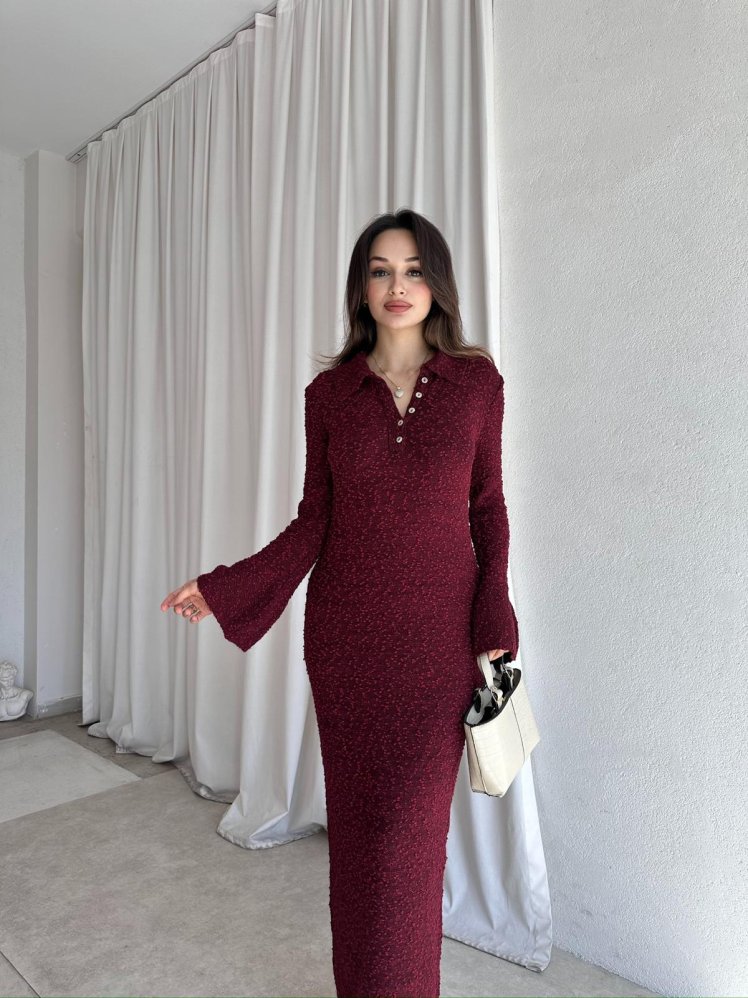 JOTA Midi Elbise 8376 - Bordo - Mooi Butik