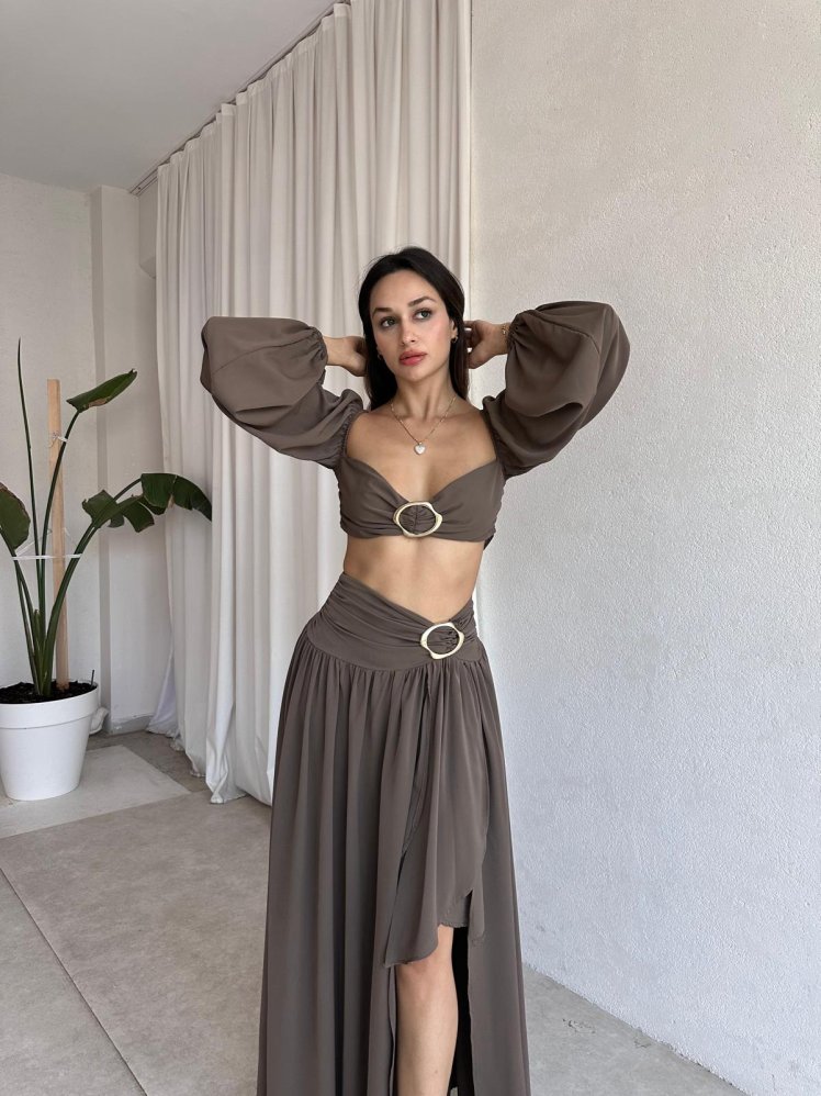 JOYCE Takım 9503 - Kahverengi - Mooi Butik