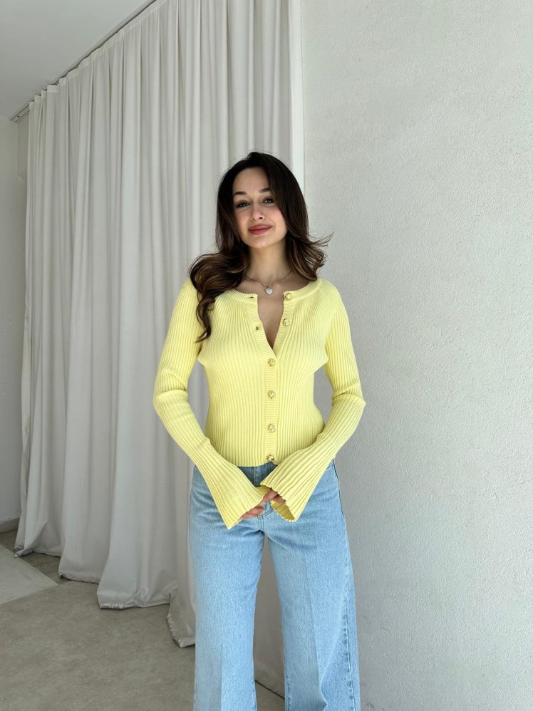 JUDGE Hırka 8341 - Sarı - Mooi Butik