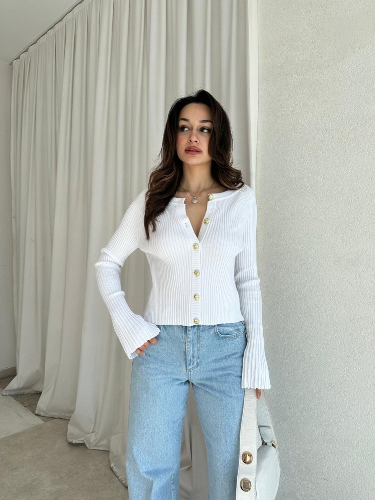 JUDGE Hırka 8341 - Beyaz - Mooi Butik