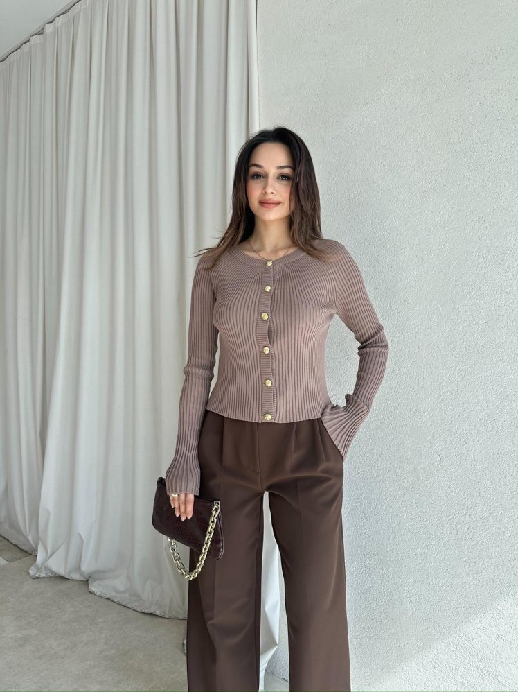 JUDGE Hırka 8341 - Kahverengi - Mooi Butik