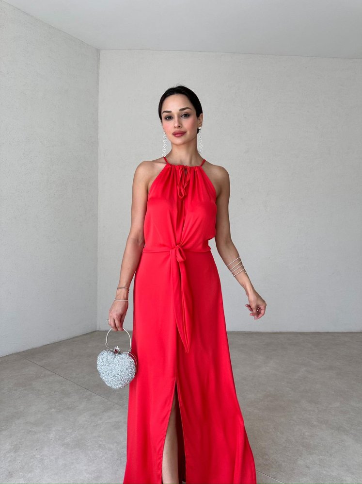 KAFKA Maxi Elbise 0032 - Nar Çiçeği - Mooi Butik