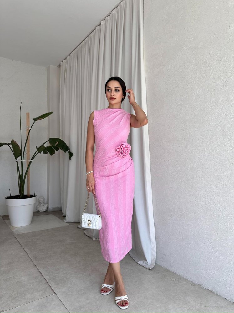 KAİRA Elbise 8020 - Pembe - Mooi Butik