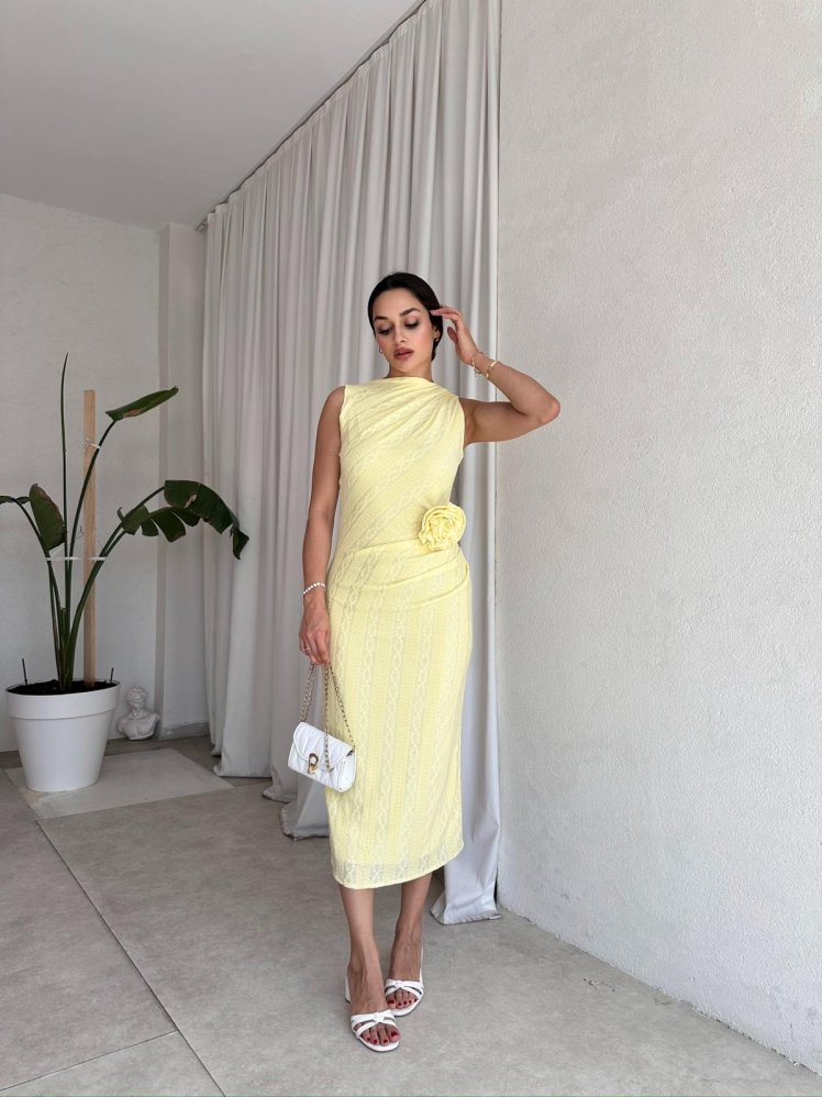 KAİRA Elbise 8020 - SARI - Mooi Butik