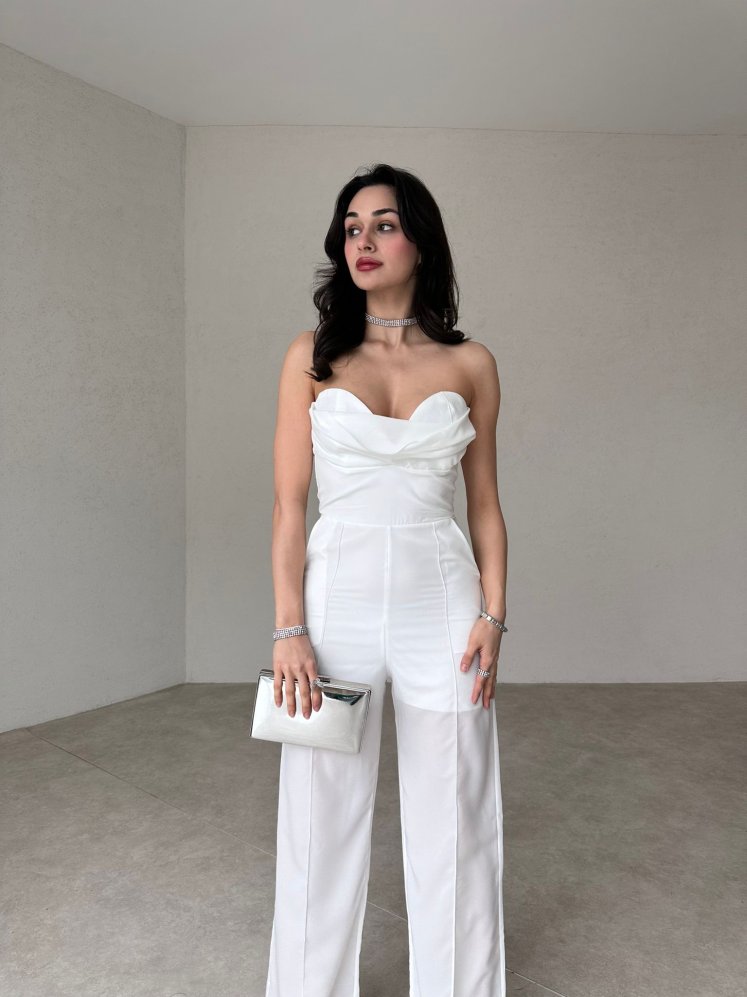 Kalp Straplez JANET Tulum 6655 - Beyaz - Mooi Butik