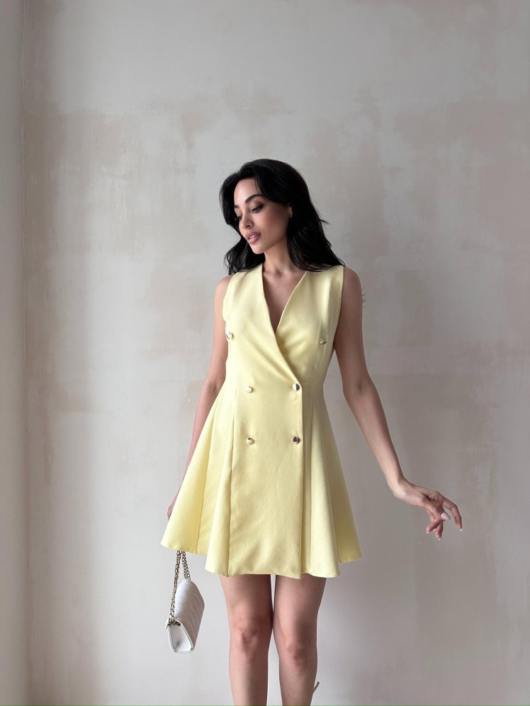 KATHİA Mini Elbise 9764 - Sarı - Mooi Butik