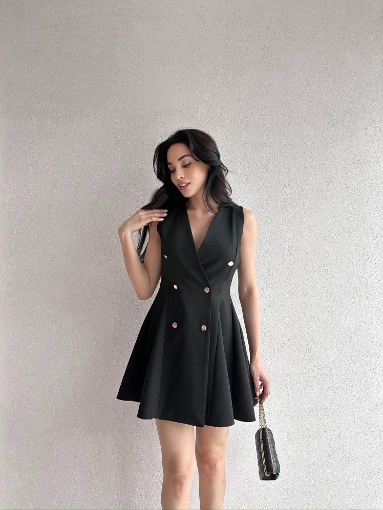 KATHİA Mini Elbise 9764 - Siyah - Mooi Butik