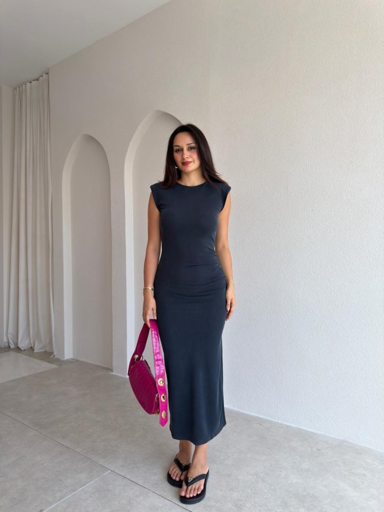 KAYLEE Midi Elbise 3028 - Antrasit - Mooi Butik