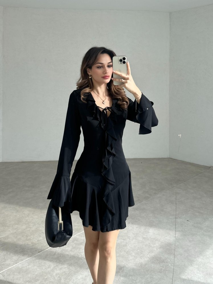 KEATS Mini Elbise 7484 - Siyah - Mooi Butik