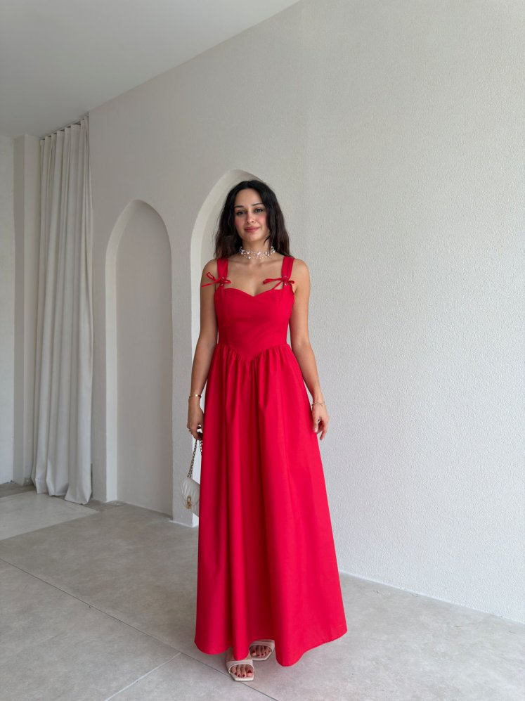 KEİTH Midi Elbise 9652 - Kırmızı - Mooi Butik