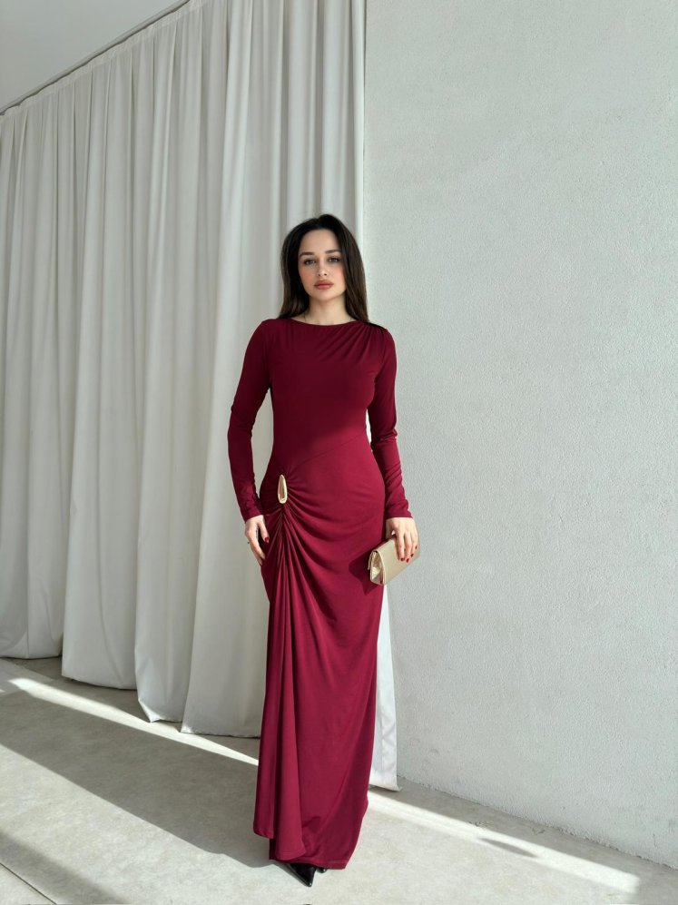 KELLY Elbise 8691 - Bordo - Mooi Butik