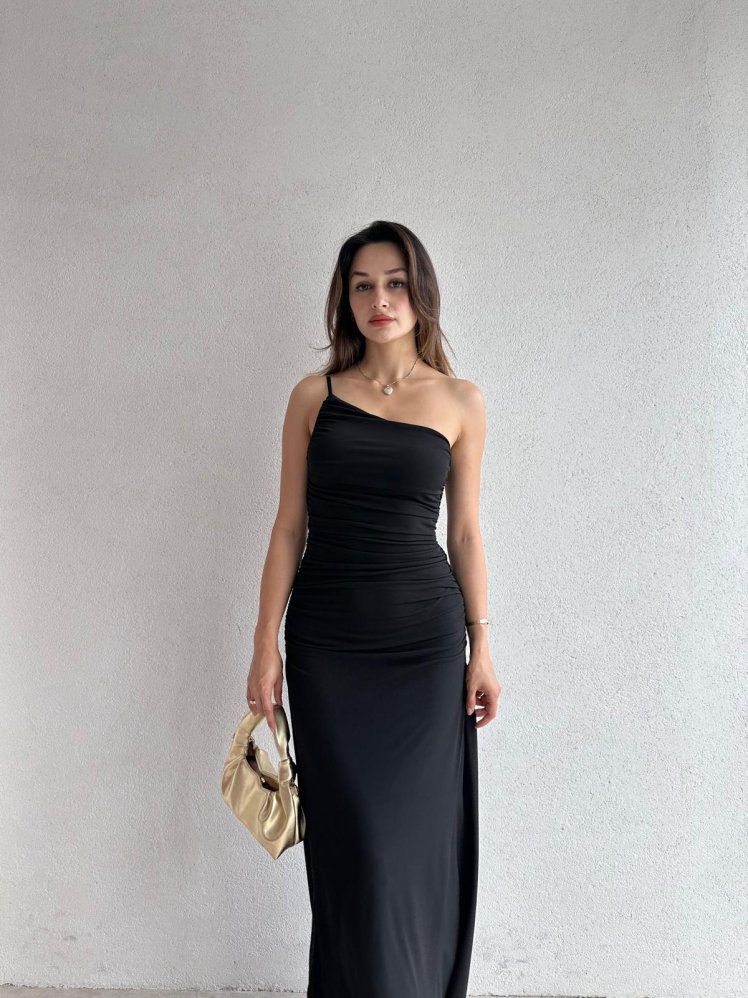 KENDALL Maxi Elbise 5539 - Siyah - Mooi Butik