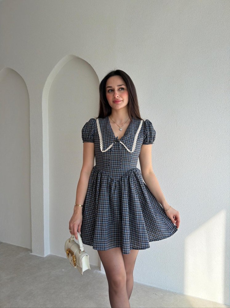 KİND Bebe Yaka Mini Elbise 1806 - Lacivert - Mooi Butik