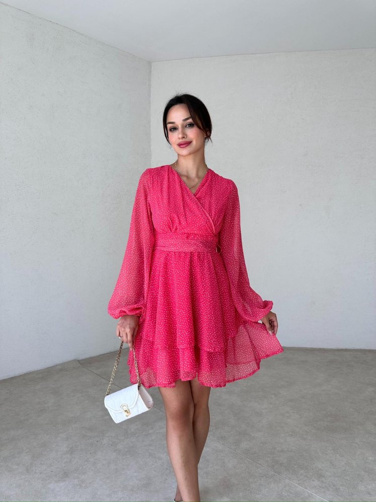 KİTTY Mini Elbise 2442 - Fuşya - Mooi Butik