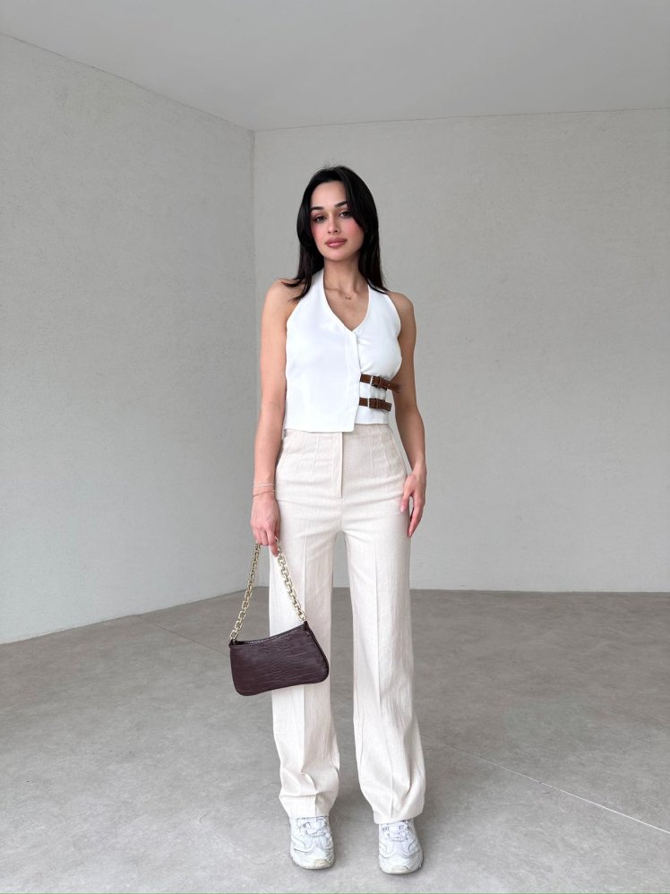 Klasik Tasarım ZANE Pantolon 9444 - Krem - Mooi Butik