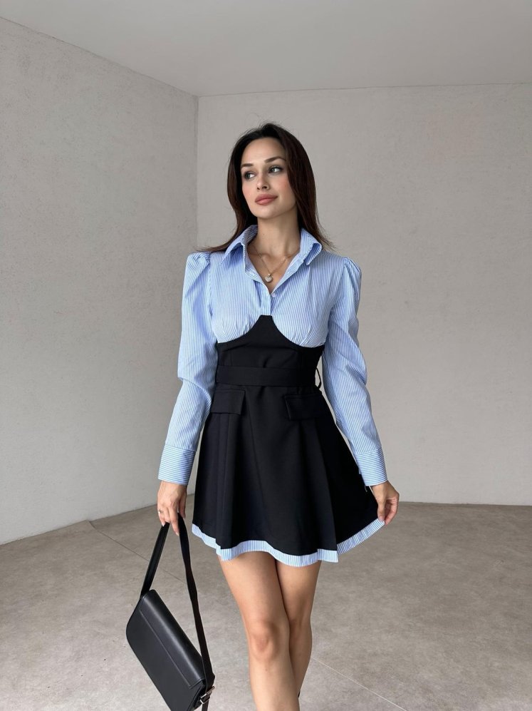 Kuşaklı Mini ODELLA Elbise 2024 - Siyah - Mooi Butik