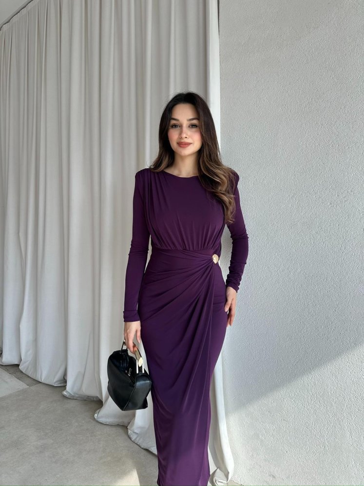 KYLİE Maxi Elbise 8464 - Mor - Mooi Butik