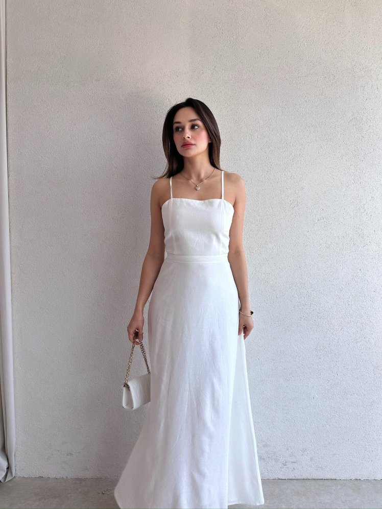 LAMBORN Maxi Elbise 9690 - Beyaz - Mooi Butik