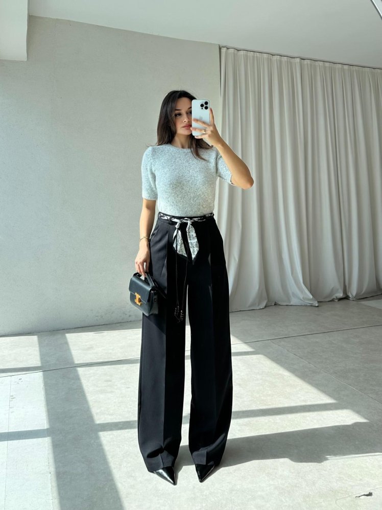  LAMİRA Kemerli Pantolon 8260 - Siyah - Mooi Butik