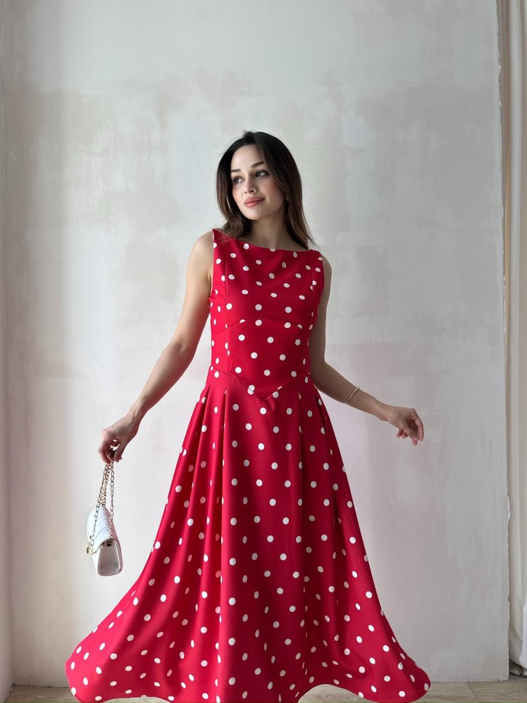 LATTE Midi Elbise 6536 - Kırmızı - Mooi Butik