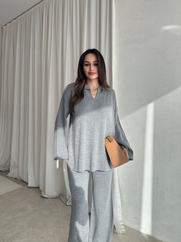 LAWYER Triko Takım 9878 - Gri - Mooi Butik