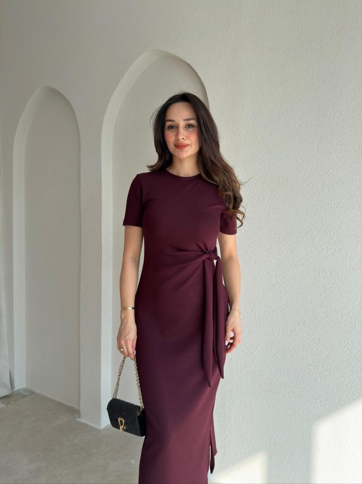 LEBRON Midi Elbise 9051 - Bordo - Mooi Butik