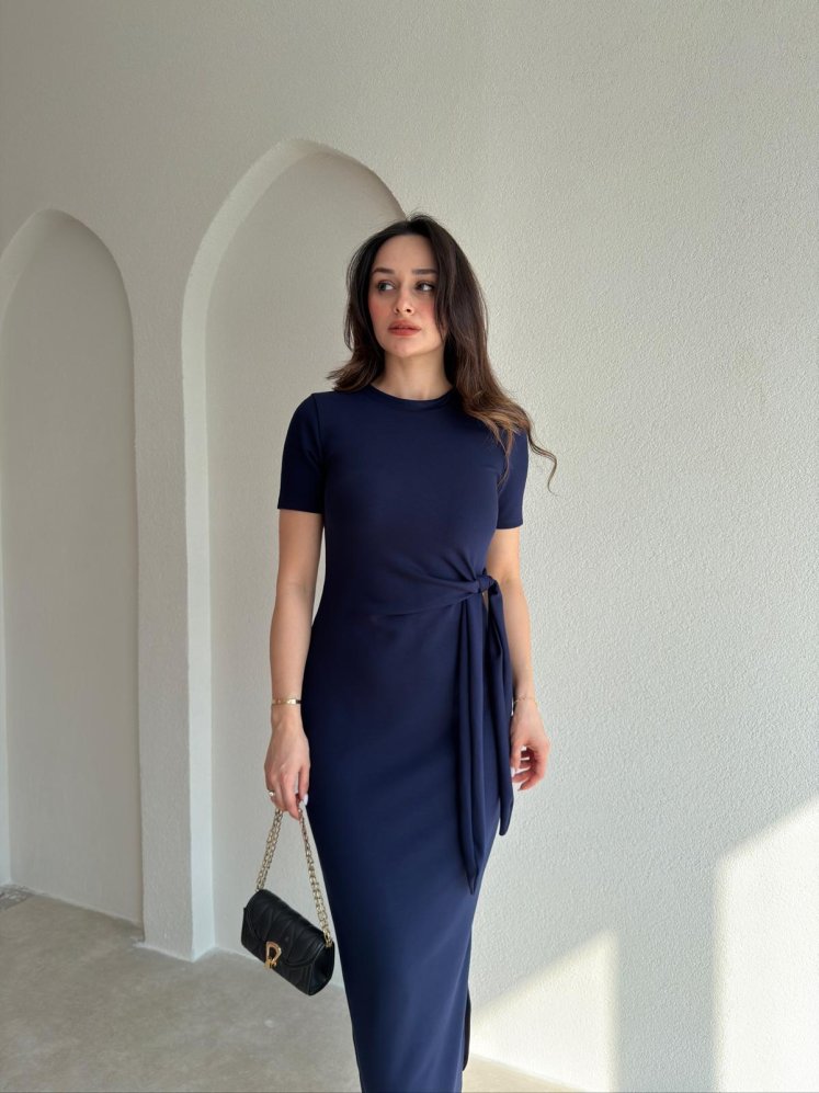 LEBRON Midi Elbise 9051 - Lacivert - Mooi Butik