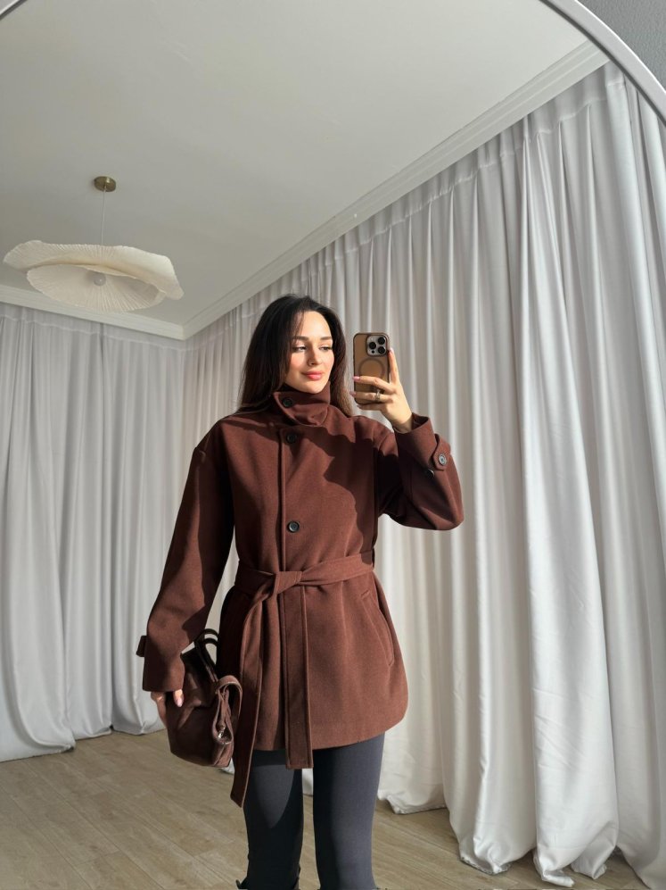 LEGEND Kısa Kaşe Kaban 8752 - Acı Kahve - Mooi Butik