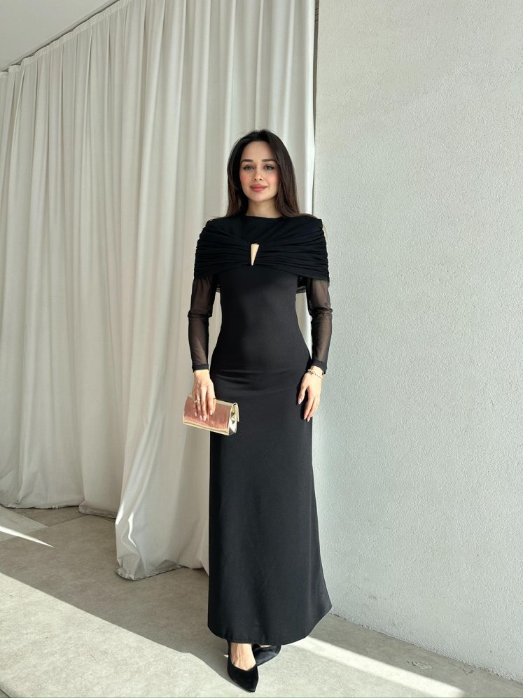 LENORA Maxi Elbise 4795 - Siyah - Mooi Butik