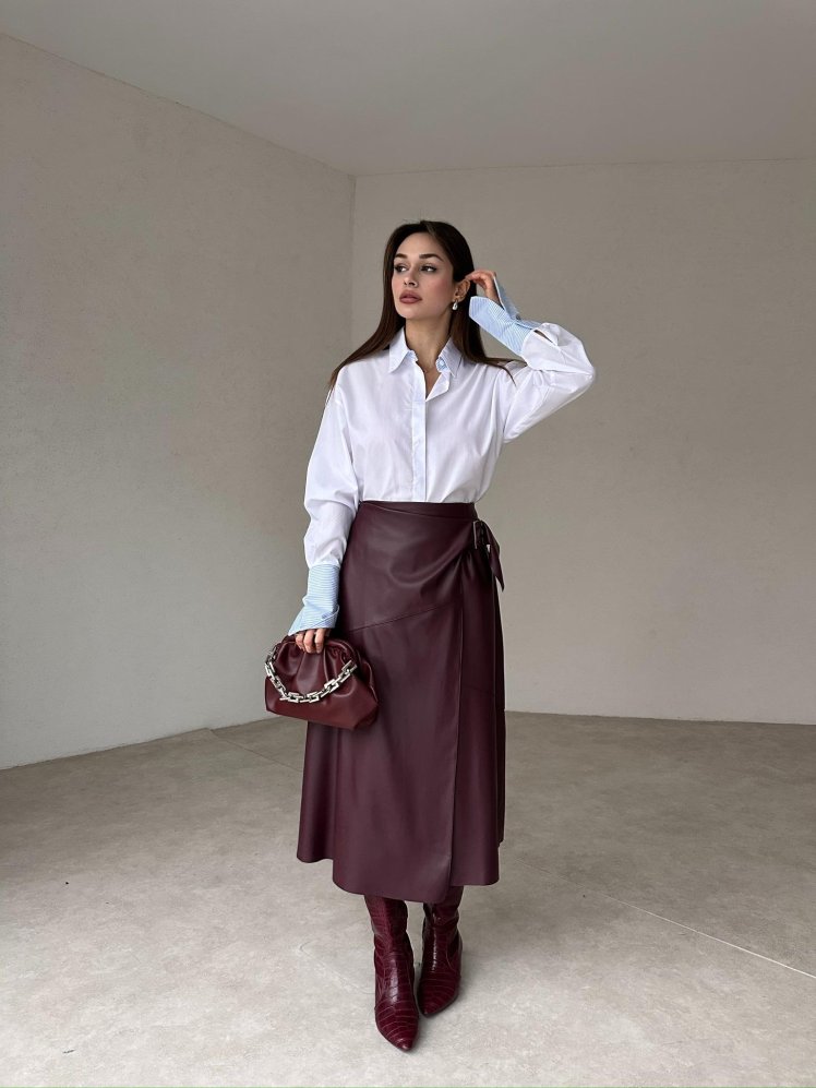 LEWİ Etek 3467 - Bordo - Mooi Butik