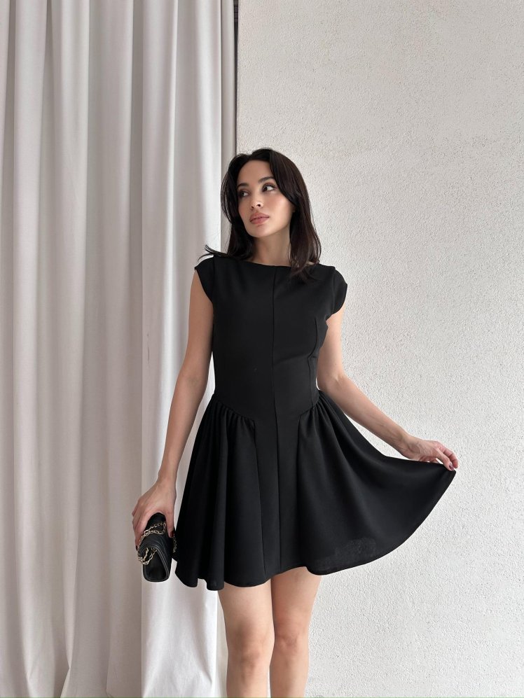 LİME Mini Elbise 3400 - Siyah - Mooi Butik