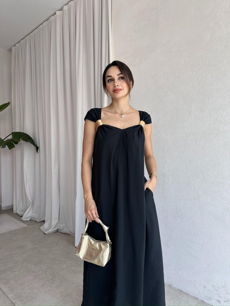 LİNDSAY Maxi Elbise 9732 - Siyah - Mooi Butik