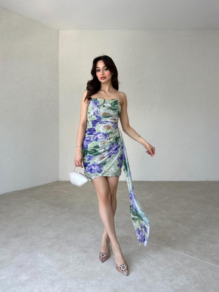 LİONEL Mini Elbise 6444 - Mor - Mooi Butik