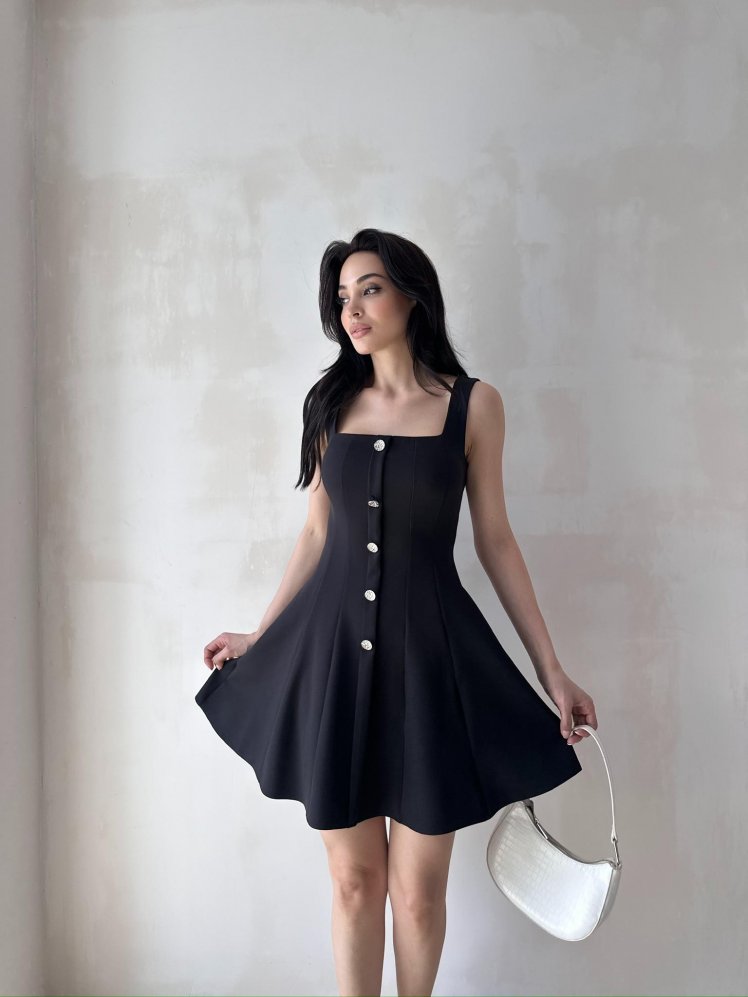 LİSMAN Mini Elbise 5086 - Siyah - Mooi Butik