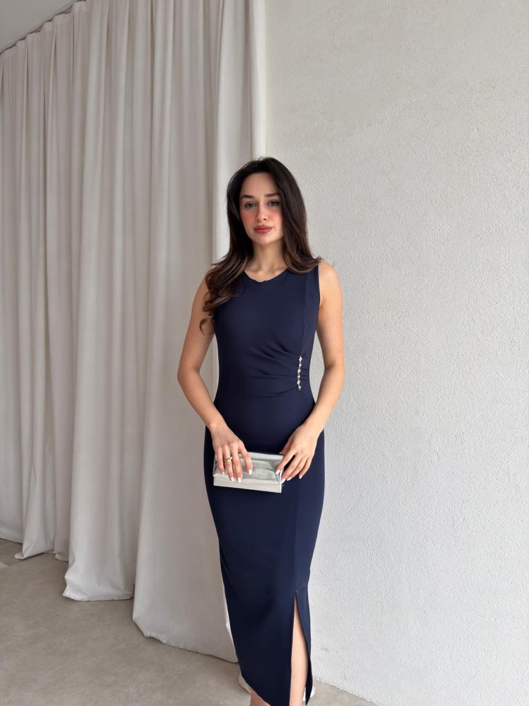 LOBBY Midi Elbise 8660 - Lacivert - Mooi Butik