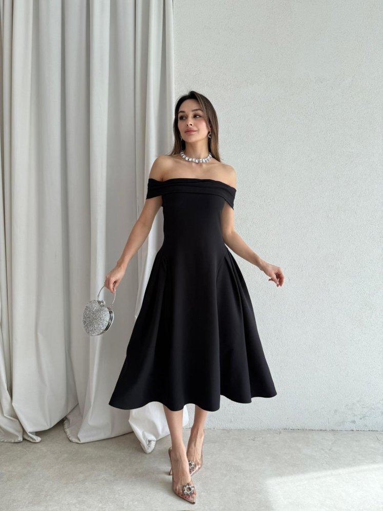 LODA Midi Elbise 5042 - Siyah - Mooi Butik